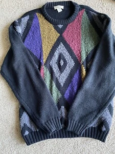 Vintage 90s Cavitto Coogi/Cosby-Style Multi-Textured Knit Sweater Large Rare - Imagen 1 de 2
