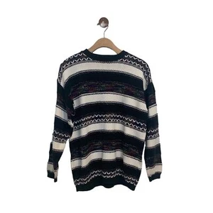 Liz & Co Womens Pullover Sweater Long Sleeve Size Medium? Oversized White Black - Picture 1 of 12