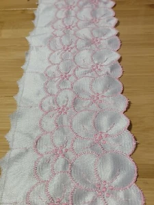 20 Yards Trim Ribbon Lace Embroidery Fabric Sewing Accessories Crafts Pink Bloom - Picture 1 of 6