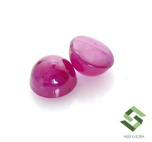 Par de cabujones redondos rubí natural de 6,25 mm 3,23 CTS piedras preciosas sueltas africanas - Imagen 1 de 8