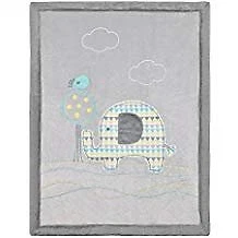 RARE HTF NWT Koala Baby Grey Yellow Jumbo Elephant Velour Sherpa Plush Blanket