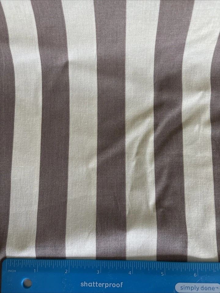 Gray Off White Stripe Striped Riley Blake 100% Cotton Fabric By The Half Yard - Image 1 of 1