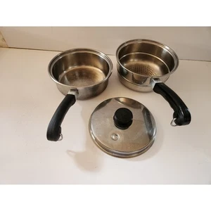 SALADMASTER 18-8 DALLAS TEXAS STAINLESS STEEL 3 PC STEAMER BOILER SAUCE PAN - Bild 1 von 4