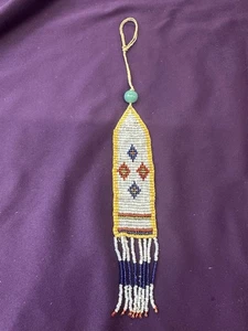 Vintage American Indian Seed Bead Bookmark Total Length 8-7/8 - Picture 1 of 7