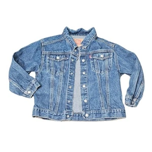 Levi’s Kids Denim Trucker Jacket Size 7 – Classic Blue Jean Jacket Unisex - Picture 1 of 3