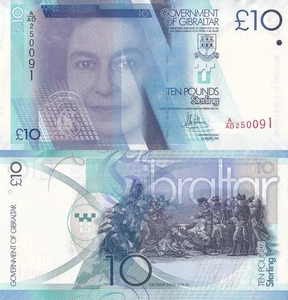 Gibraltar 10 Pounds 2016 ND 2021 P 36 New Sign UNC - Picture 1 of 3