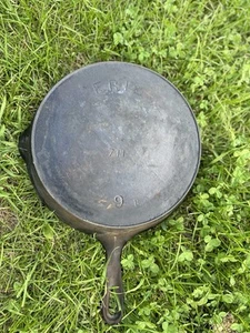 Antike Erie Pre Griswold #9 711 Gusseisen Pfanne Pfanne Vintage - Bild 1 von 2