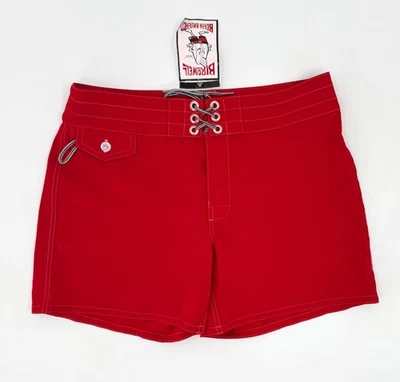 Pantalones Cortos Birdwell Beach Britches Para Mujer 8 Bañadores Rojos Hechos en EE. UU. Santa Ana Surf Foto 1 de 4