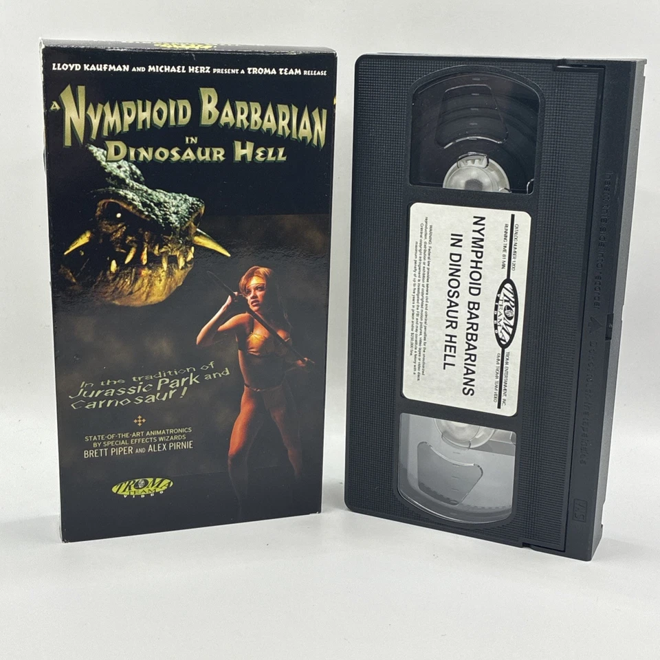 Nymphoid Barbarian in Dinosaur Hell VHS Tape 1997 Troma Team Lloyd Kaufman E2 - Image 1 of 2