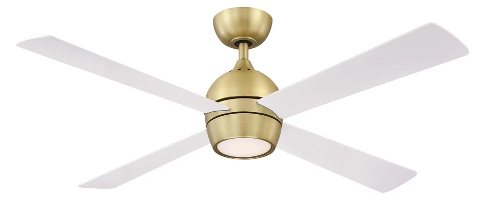 Fanimation Kwad 52" LED Indoor Ceiling Fan in Brushed Satin Brass with Opal - Image 1 of 1