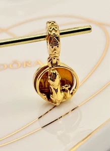 New Genuine Pandora x Disney Shine Gold Circle of Life Lion King Charm 768639C01 - Picture 1 of 11