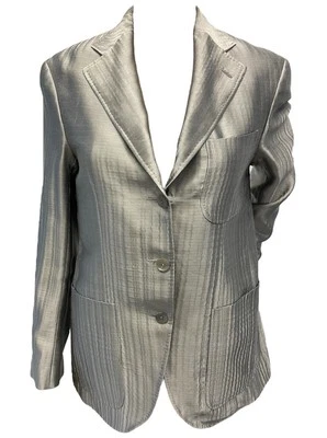 Blazer de tres botones The Row plateado metálico madreperla para mujer talla US 4 Foto 1 de 4
