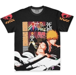 Bleach Anime Manga Freizeit T-Shirt shirt Sports Kurzarm Polyester - Picture 1 of 2