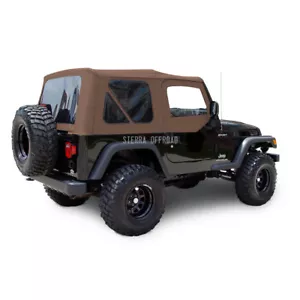 Jeep Wrangler TJ Soft Top, 03-06, Upper Doors, Tinted Windows, Saddle Sailcloth - Bild 1 von 7