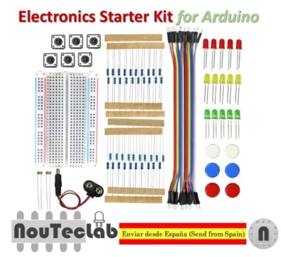 Electronics Starter Kit for Arduino UNO R3 Breadboard LED Jumper Wire Button - Immagine 1 di 4