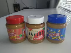 3×340 g Morrisons Crunchy and Smooth, Savers Crunchy Peanut Butter - Picture 1 of 12