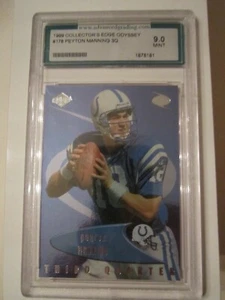 1999 PEYTON MANNING FOOTBALL CARD EDGE ODYSSEY #178 AGS GRADED 9 MINT - BBA-28 - Picture 1 of 2