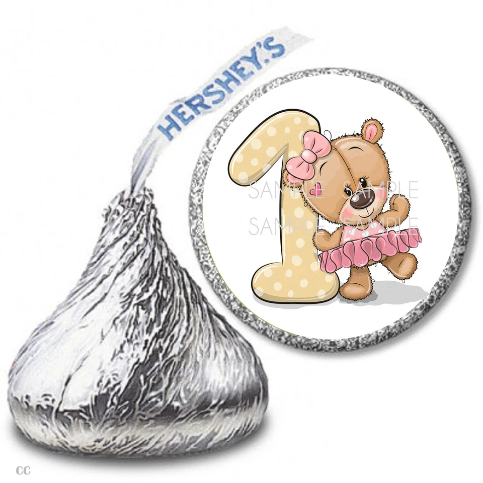108 pegatinas envoltorios de caramelos Hershey Kiss Hersheys favoritos de primer cumpleaños Foto 1 de 1