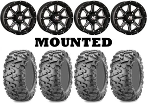 Kit 4 Maxxis Bighorn 2.0 Tires 27x9-12/27x11-12 on High Lifter HL4 Black VIK - Picture 1 of 5