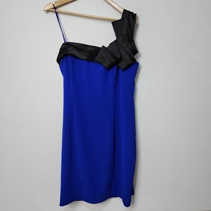 Review Dress Womens 14 Blue one shoulder Sheath Dress - Picture 1 of 10