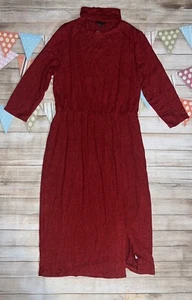 LANE BRYANT SZ 10/12 RED Petite 3/4SLEEVE SHEATH Long DRESS - Picture 1 of 3