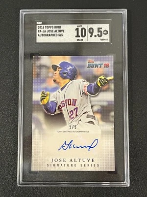 Jose Altuve 2016 Topps Bunt Auto Signature Series 5/5 SGC 10/9.5 Astros - Image 1 of 2