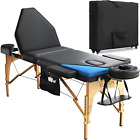 3-Section Premium Memory Foam Massage Table with Rolling Travel Case - Easy Set