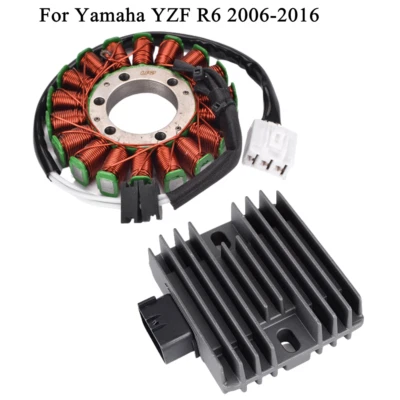 Generator Stator Coil and Regulator Rectifier For Yamaha YZF R6 2006-2016 2015 Foto 1 de 4