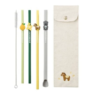 Starbucks Korea 2024 Exclusivo Juego de 4 Piezas de Paja de Silicona Jeju 🙂 Seguimiento - Imagen 1 de 3
