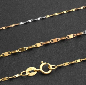 ✅ Edle Gold Collier 333/- Goldkette 45cm Gelbgold Plättchenkette Halskette ✅ - Bild 1 von 2