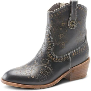 L'Artiste by Spring Step Womens Galop Western Ankle Boots - Black NEW - Picture 1 of 8