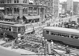 1941 Washington DC Straßenwagen Trolley FOTO Vintage elektrische Straßenbahn Szene - Bild 1 von 2