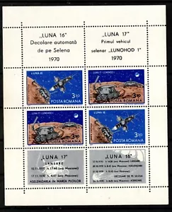 ROMANIA - 1971. Minisheet -Commemorate of Luna 16 and Luna 17 MNH!!! Mi.:Bl.82 - Picture 1 of 1