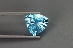 5.240 Cts Blue Topaz 100% Natural Precision Concave Cut Magnificent Brazillian - Picture 1 of 4