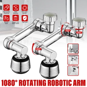 2x1080° Rotatable Extension Faucet Universal Bathroom Tap Extend Adapter Aerator - Picture 1 of 13