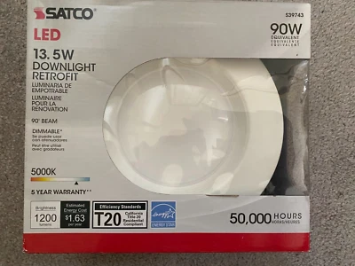 SATCO S39743 13.5W LED DOWNLIGHT RETROFIT 5/6" 5000K - Image 1 of 4