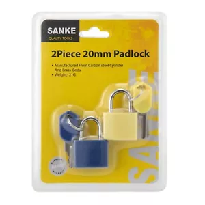 Small Disc Padlock - 20mm Heavy Duty Small Padlock - Solid Brass Body - Picture 1 of 8