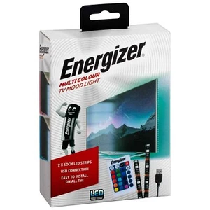 Energizer 1M USB TV Multi Colour Remote LED Strips Light Kit Mood Light 2x 50CM  - Picture 1 of 6