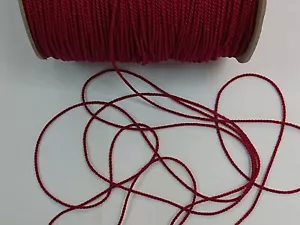 Claret verdrehte Kordel - 2 mm Soutache geflochtenes Seil Trimmen Kante Rohrleitungen - Bild 1 von 4