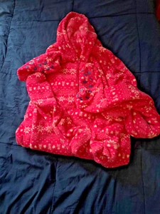 JENNI Einteiler Schneehasen durchgehender Fleece Schlafanzug mit Kapuze Füße Gr. XL - Bild 1 von 10