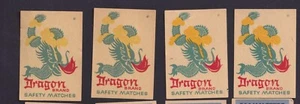 4 étiquette allumettes Pologne BN1734478 Afrique Dragon - Picture 1 of 1