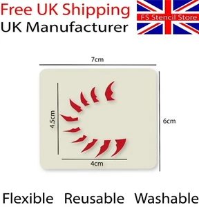 Eye Lashes Tribal Face Painting Stencil 7cm x 6cm 190micron Washable Reusable  - Picture 1 of 9