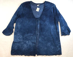 Venezia by Lane Bryant Womens Cardigan Size 18/20 Blue Tie-Front 3/4 Sleeve NWT - Picture 1 of 12