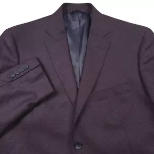 $548 Bloomingdales Burgundy Blue Textured Wool Sport Coat Blazer Jacket Mens 42L - Picture 1 of 12