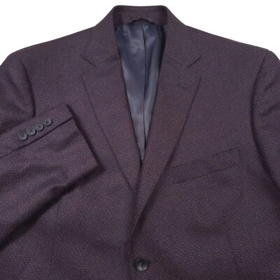 $548 Bloomingdales бордовый синий текстурированный шерсти Sport пальто Blazer куртка мужская 42L - Изображение 1 из 4
