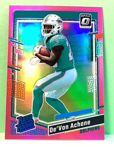 DeVon Achane 2023 Optic Rated Rookie Pink Prizm Refractor Rookie Card - Bild 1 von 1