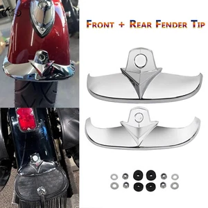 Chrome Front + Rear Fender Tip Trim For Harley Heritage Springer FLSTS 1997-UP - Picture 1 of 19