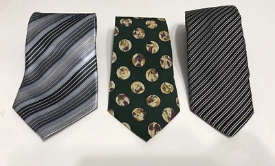 Lot Of 3 Louis Gianni, Grand Marde, Zanetti Men Neck Tie Silk From Italy - Image 1 of 4