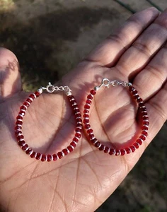 2 Pezzi Bracciale Protezione Malocchio Argento 925 4" Amuleto Nazariya Bambin... - Foto 1 di 6