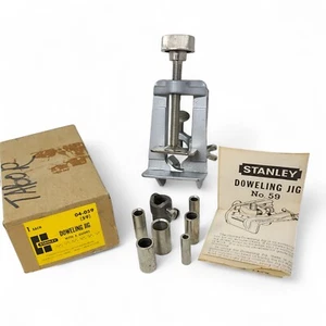 Vintage Stanley No. Plantilla de clavija 59 con inserto completa 6 guías en caja original - Imagen 1 de 7